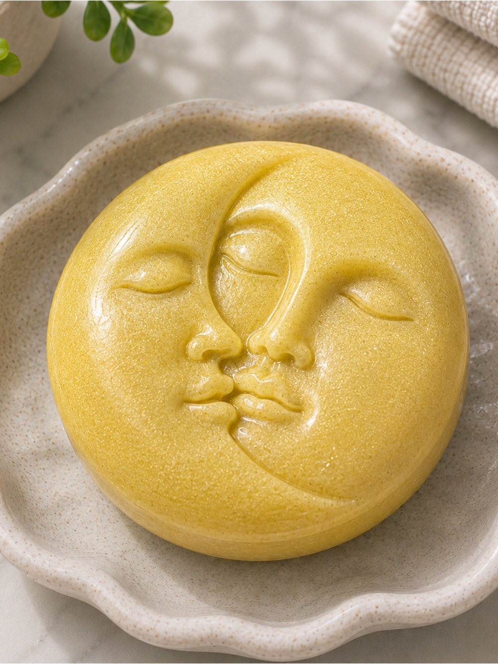 Lemon citrus SOAP Moon Face shimmer 5oz 3x3in shea butter based